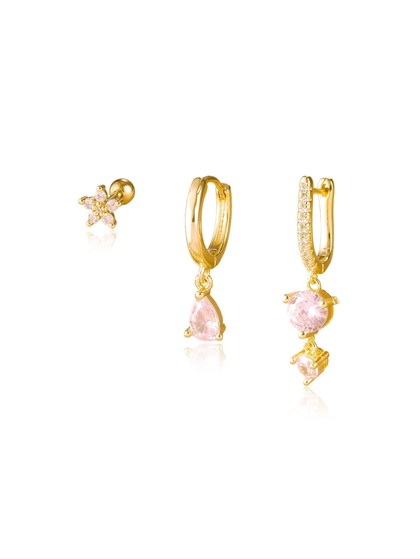 Antonie – Orecchini in oro con superficie lucida.