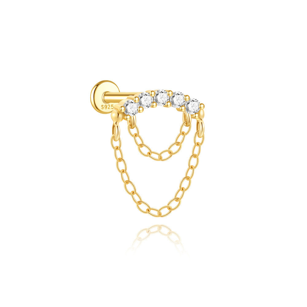 Martina – Zlaté náušnice s jasnou linií.