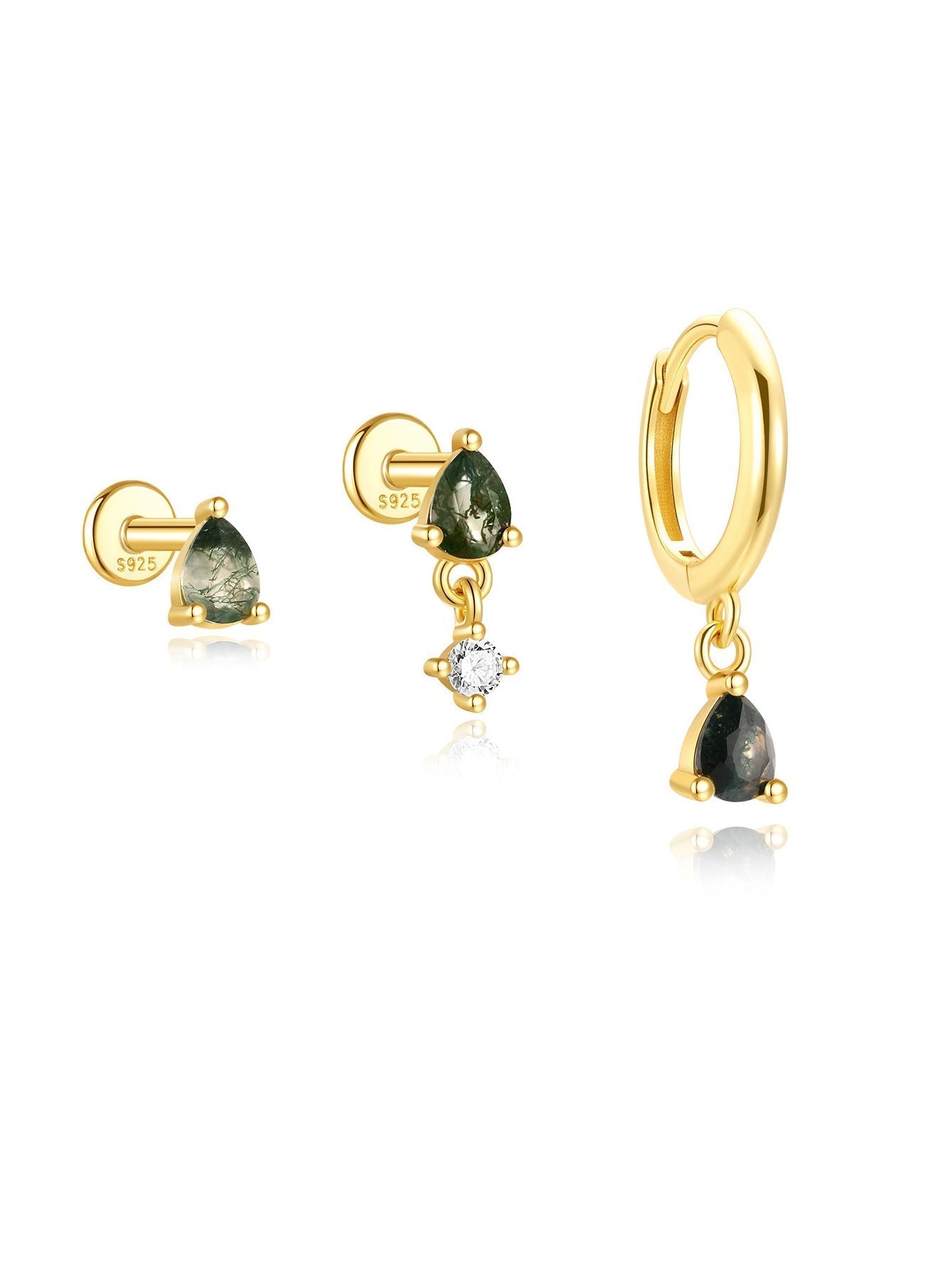 Mona – Orecchini in oro dal design fluido.