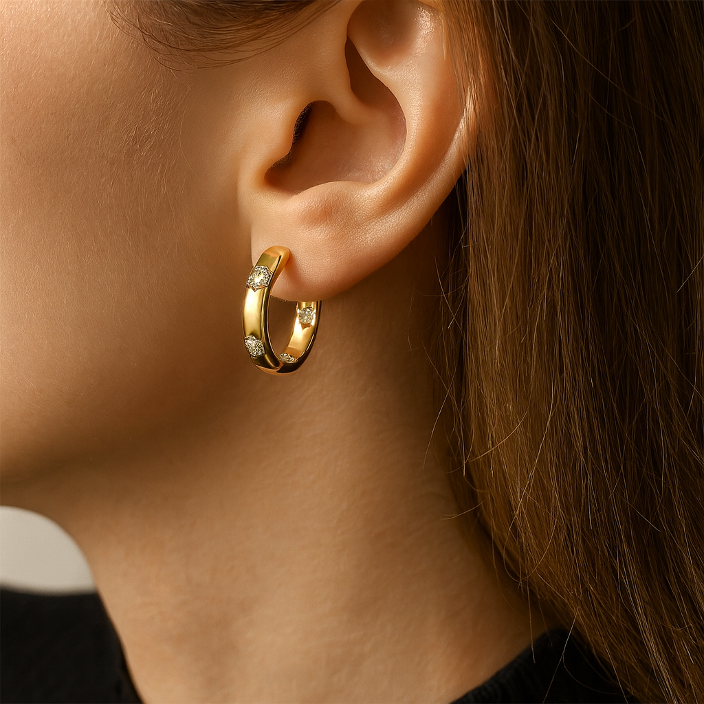 Aurelie - Orecchini vintage a forma di fiore in oro