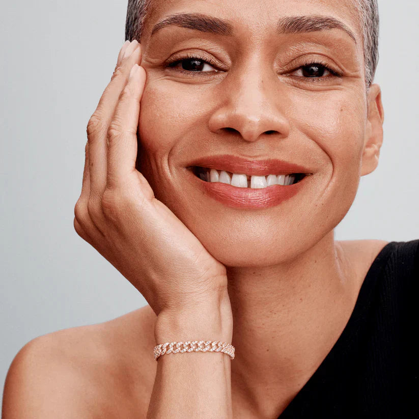 Bracciale cubano con moissanite