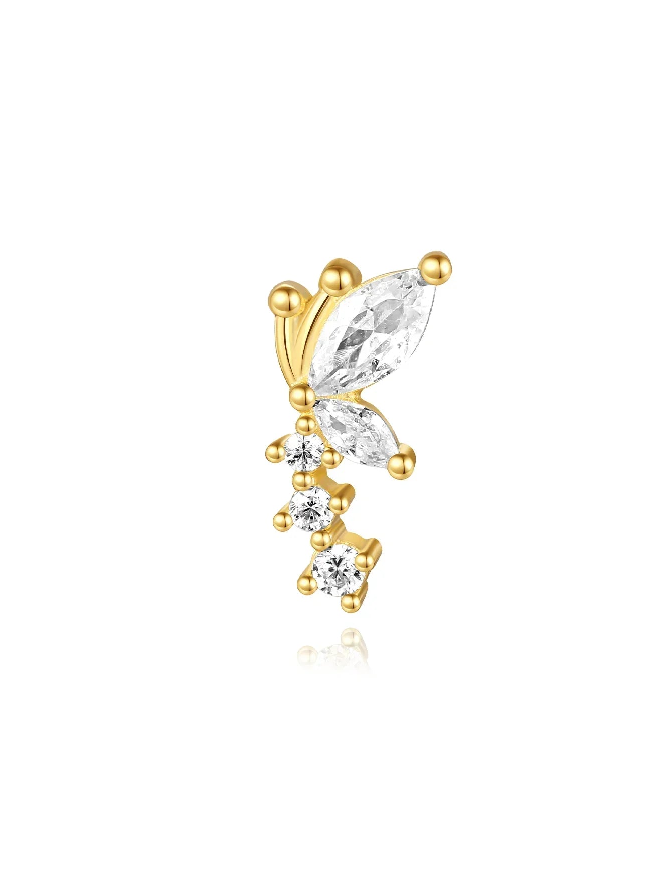 Eva-Marie – Delicati orecchini in oro dalla forma fluida.