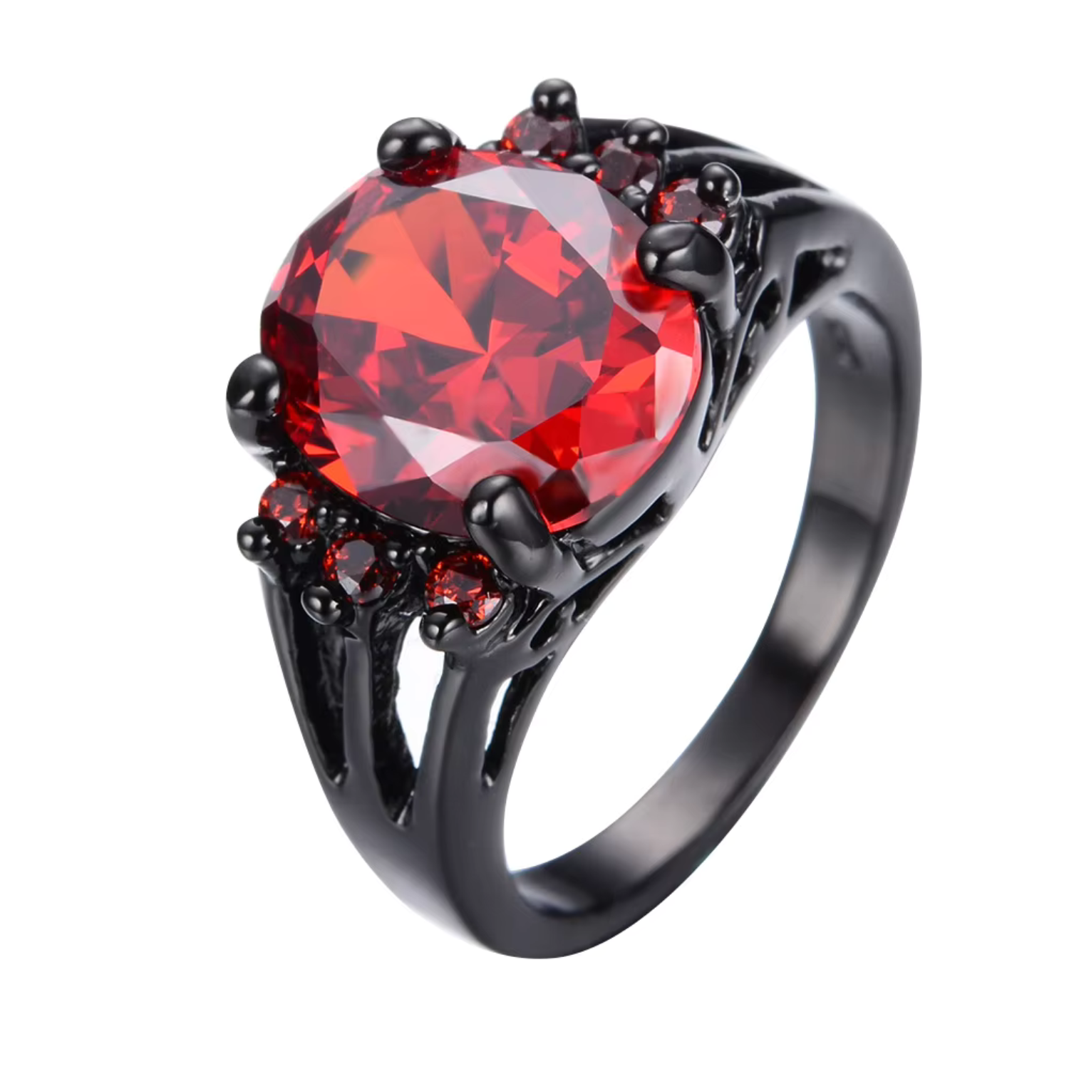 Annemarie – Anello con rubino rosso scuro.
