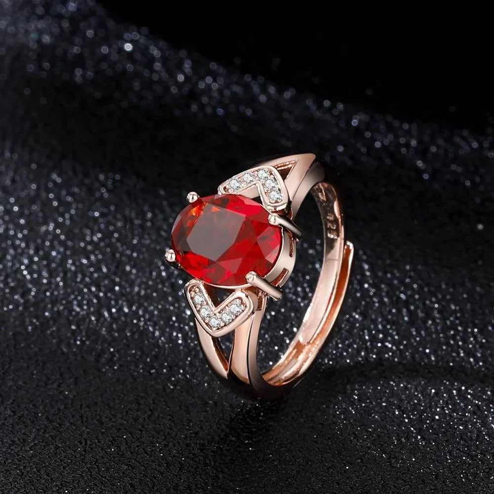 Rubino incastonato con una lucentezza sottile