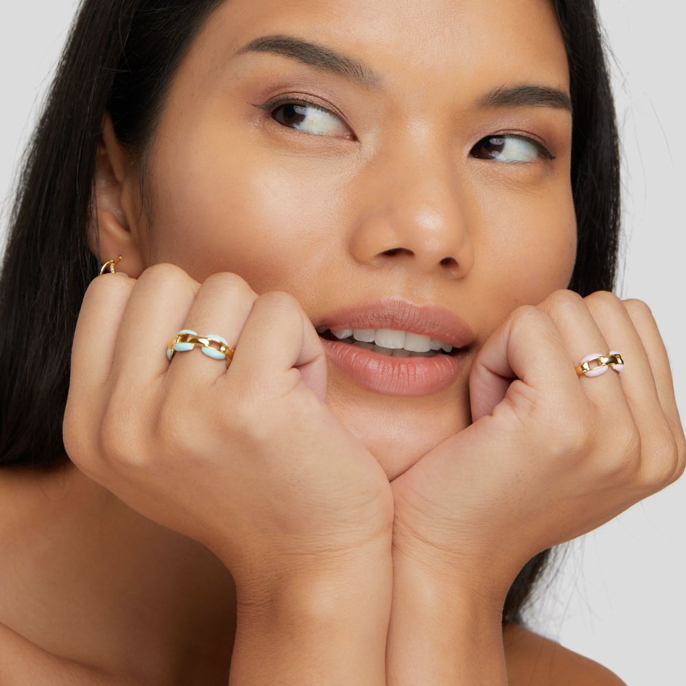 Anneliese – Anello bicolore in oro e argento.