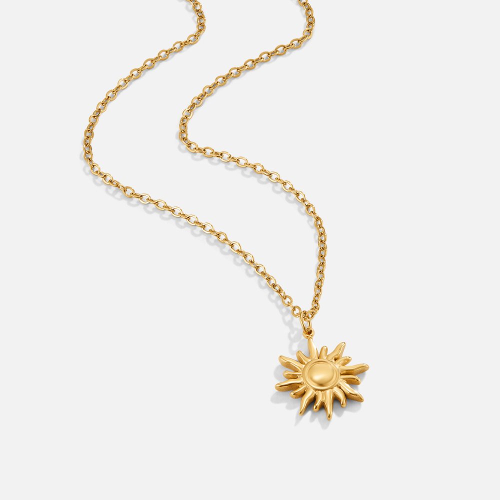 Ronja – Collana dorata con pendente floreale