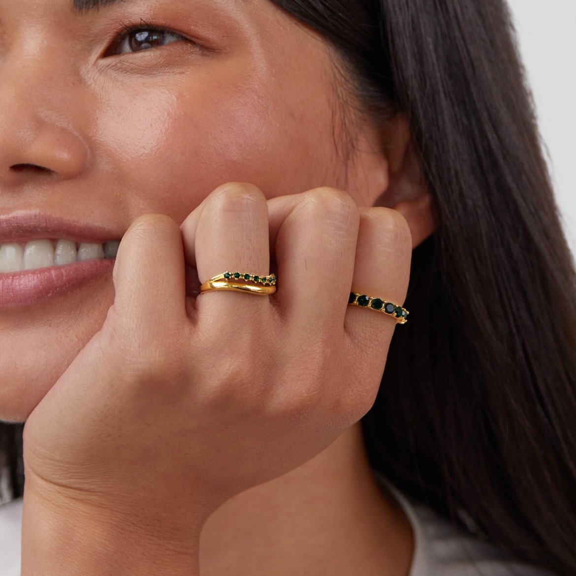 Elisa – Anello placcato oro con una delicata doppia fila.