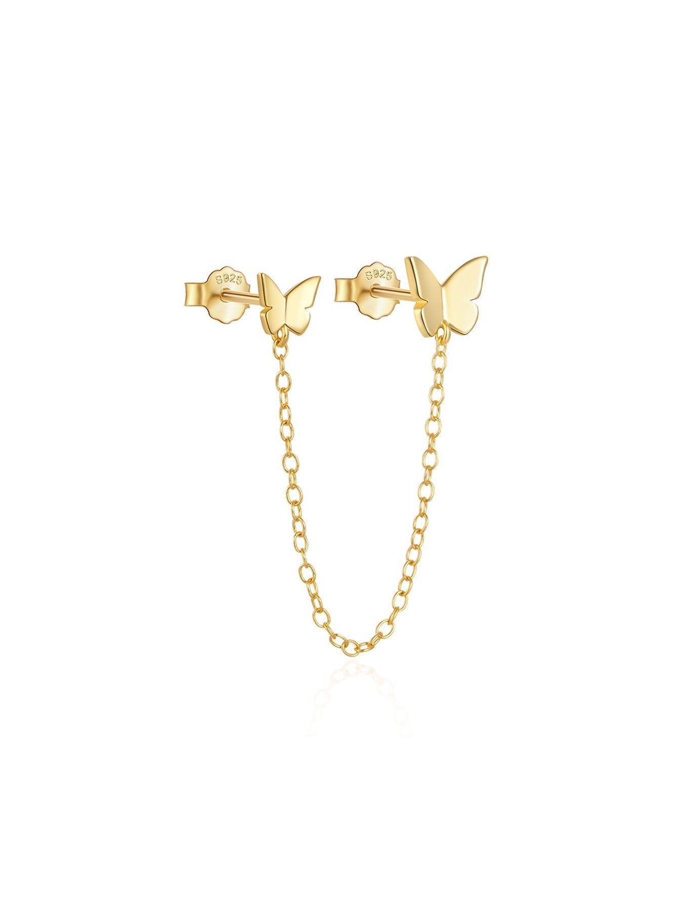 Karolína – Orecchini in oro dalla curva delicata.