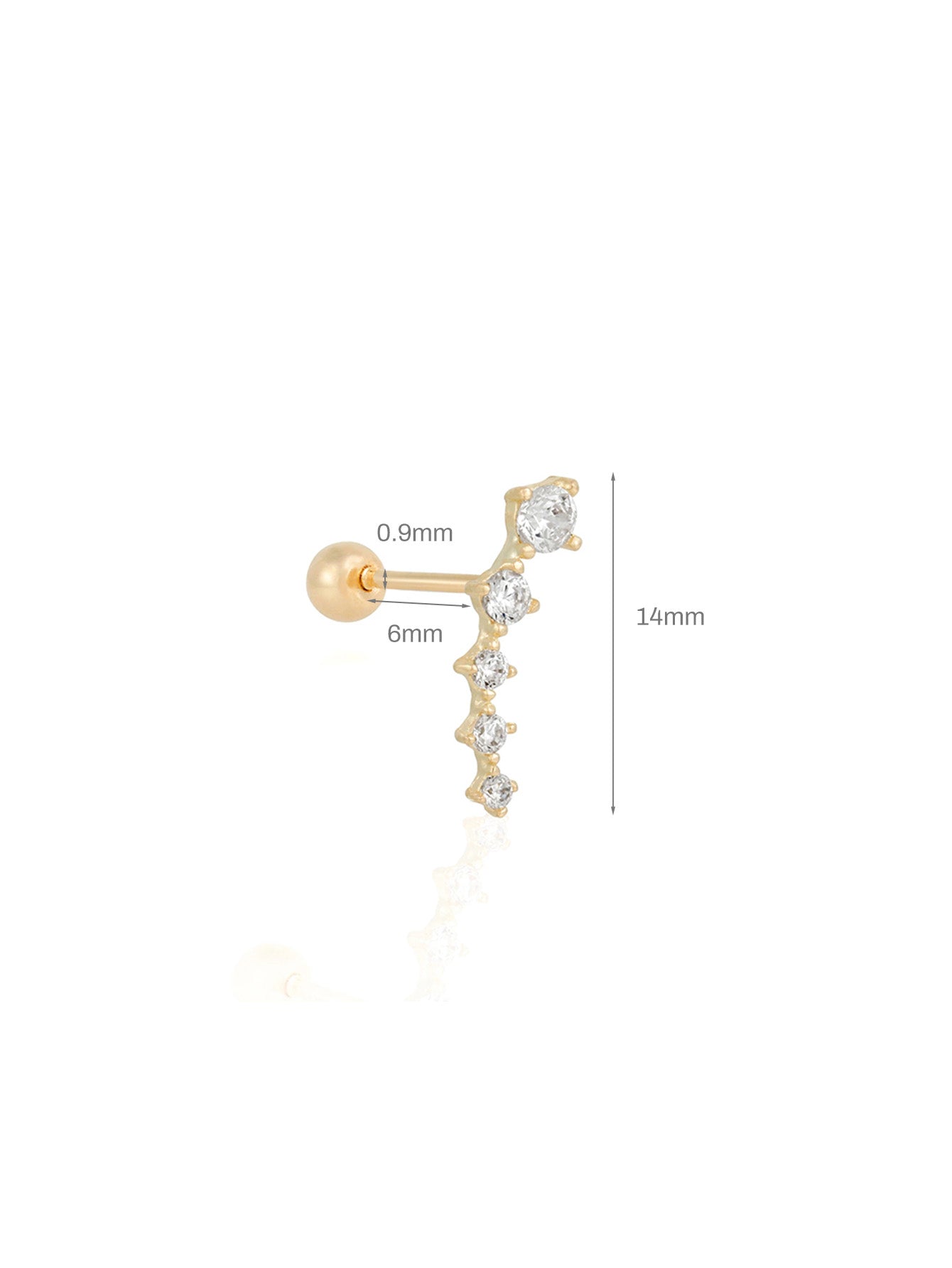 Karolína – Orecchini in oro dalla curva delicata.