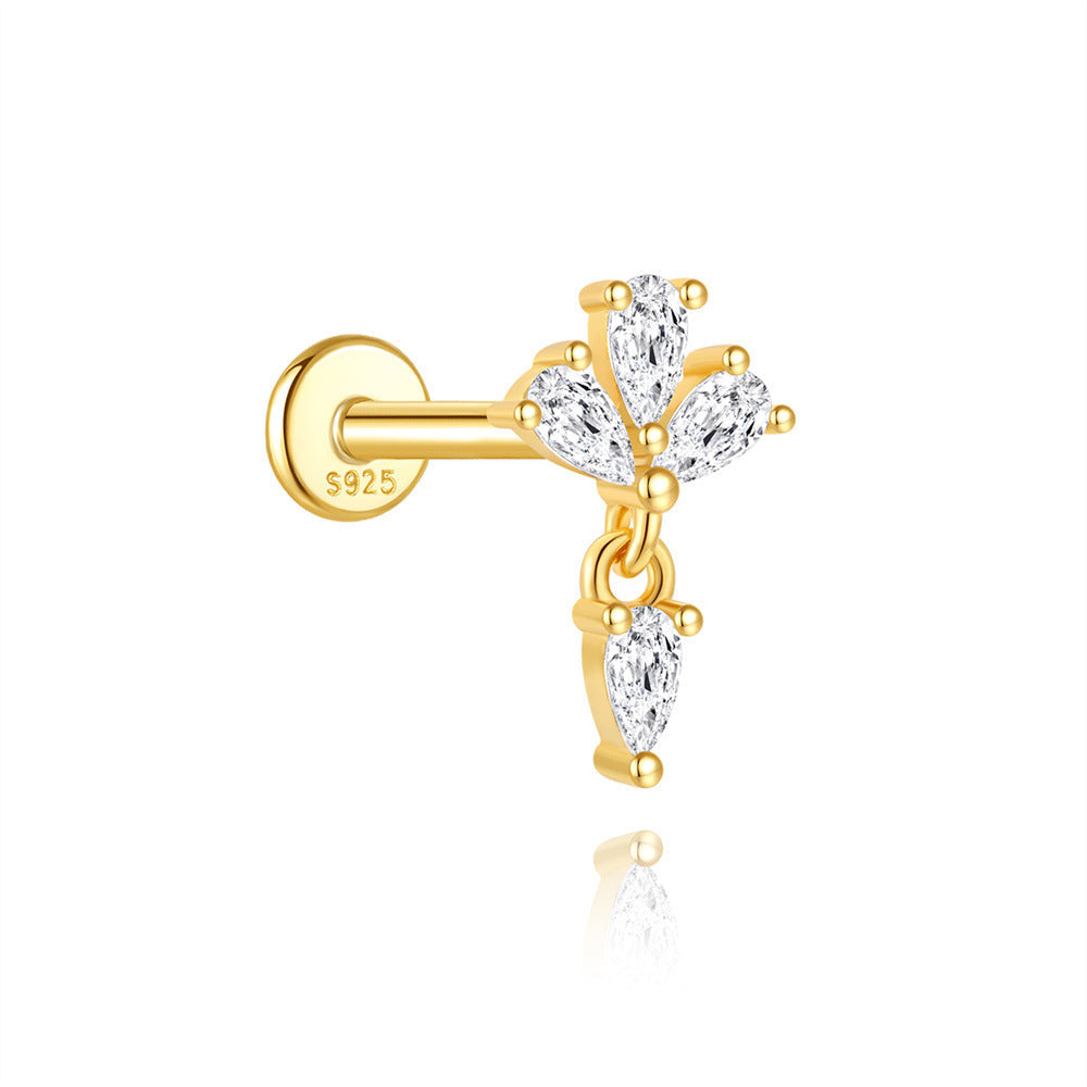 Martina – Zlaté náušnice s jasnou linií.