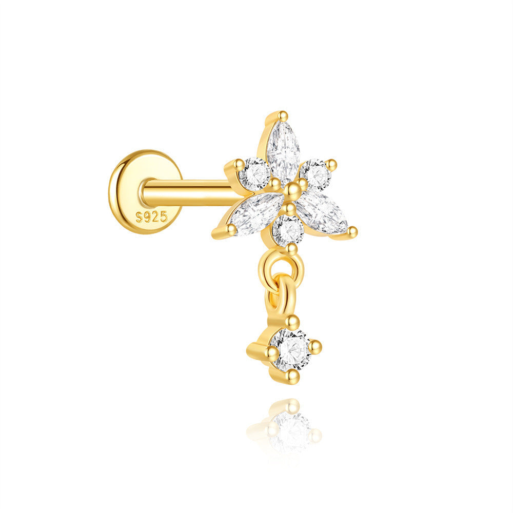 Martina – Zlaté náušnice s jasnou linií.