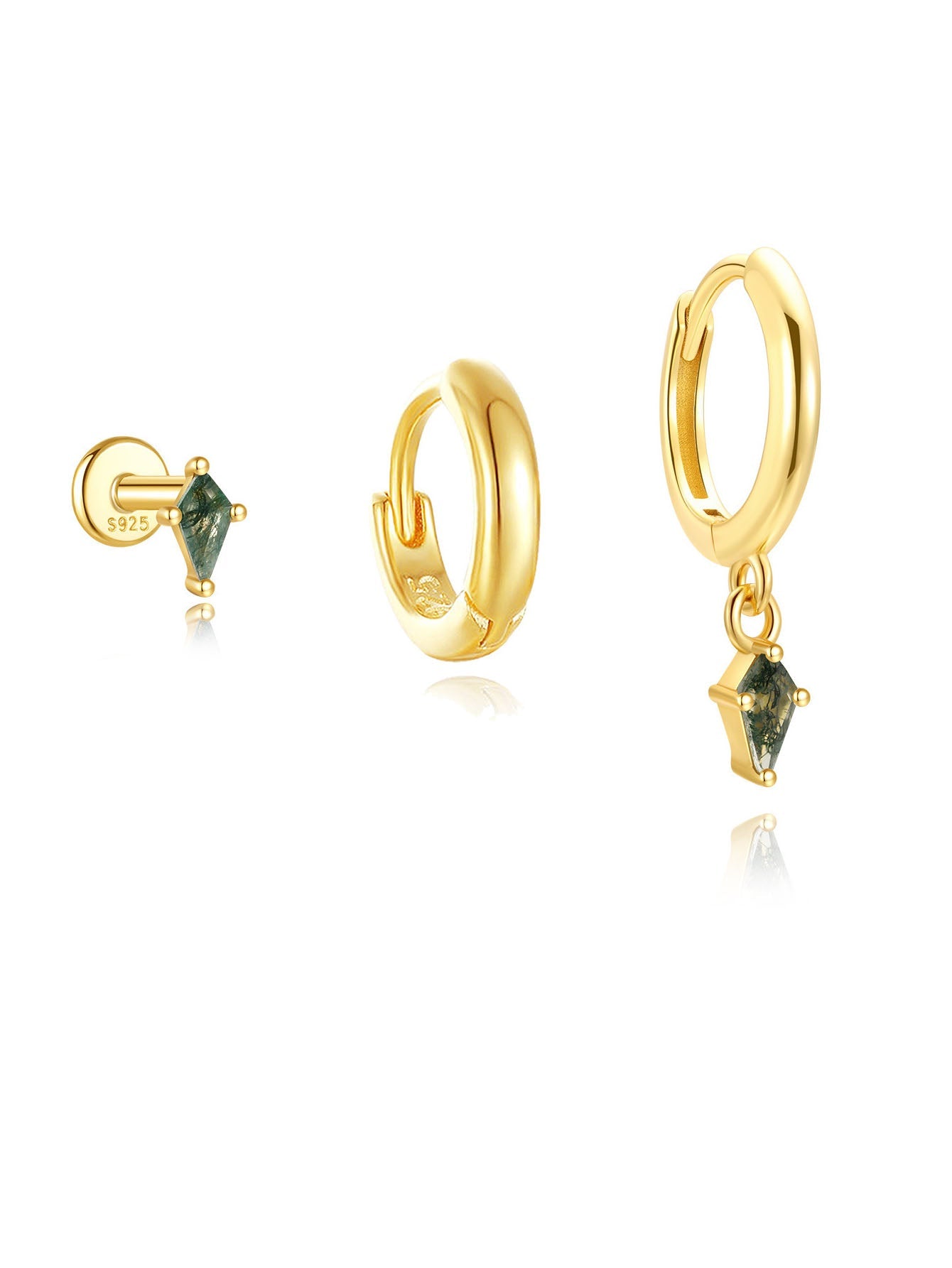 Mona – Orecchini in oro dal design fluido.