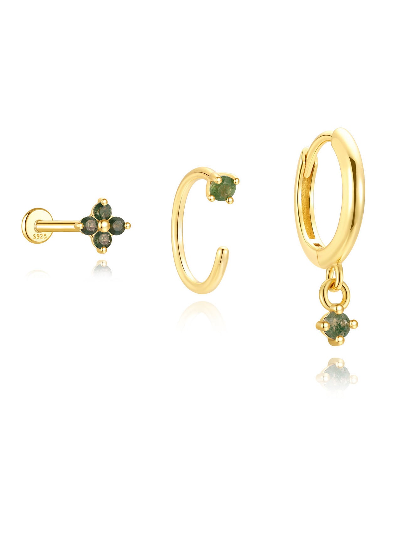 Mona – Orecchini in oro dal design fluido.