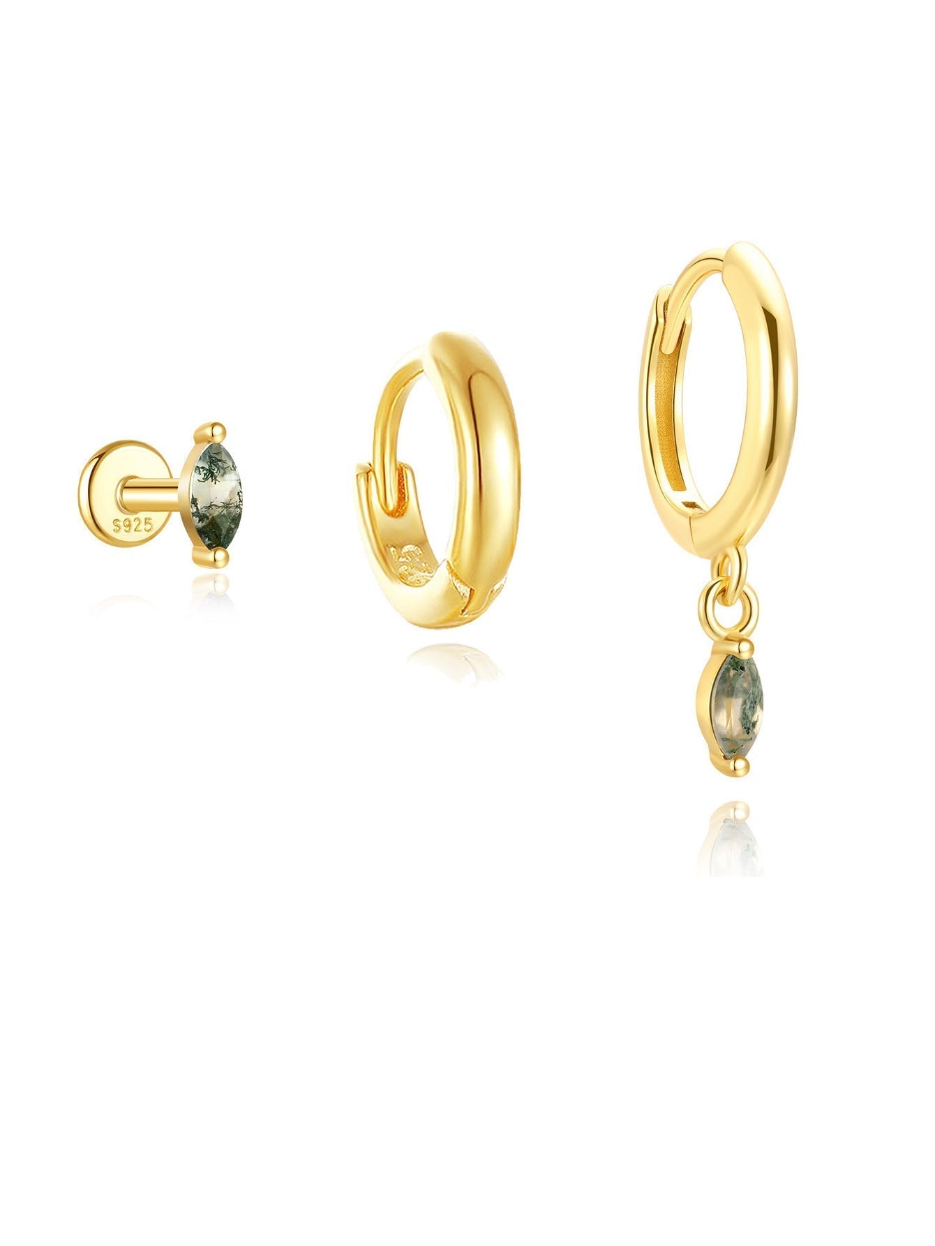 Mona – Orecchini in oro dal design fluido.