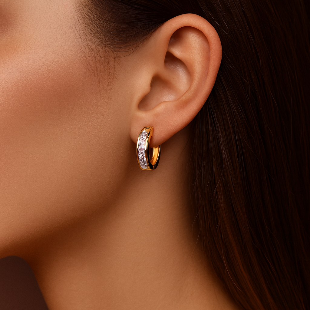 Pavlína - Eleganti orecchini in oro e cristallo