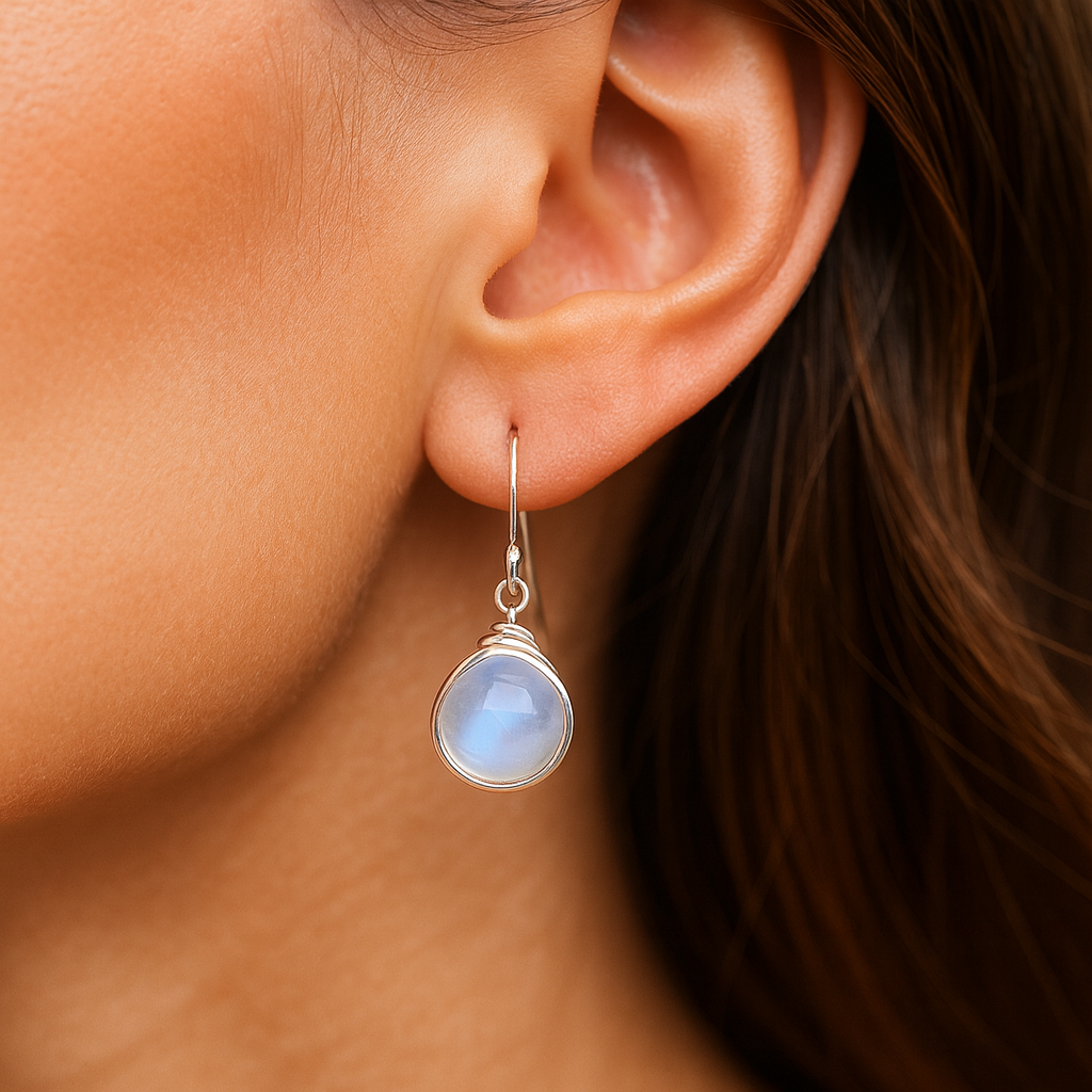 Andrea – Orecchini senza tempo in pietra di lun