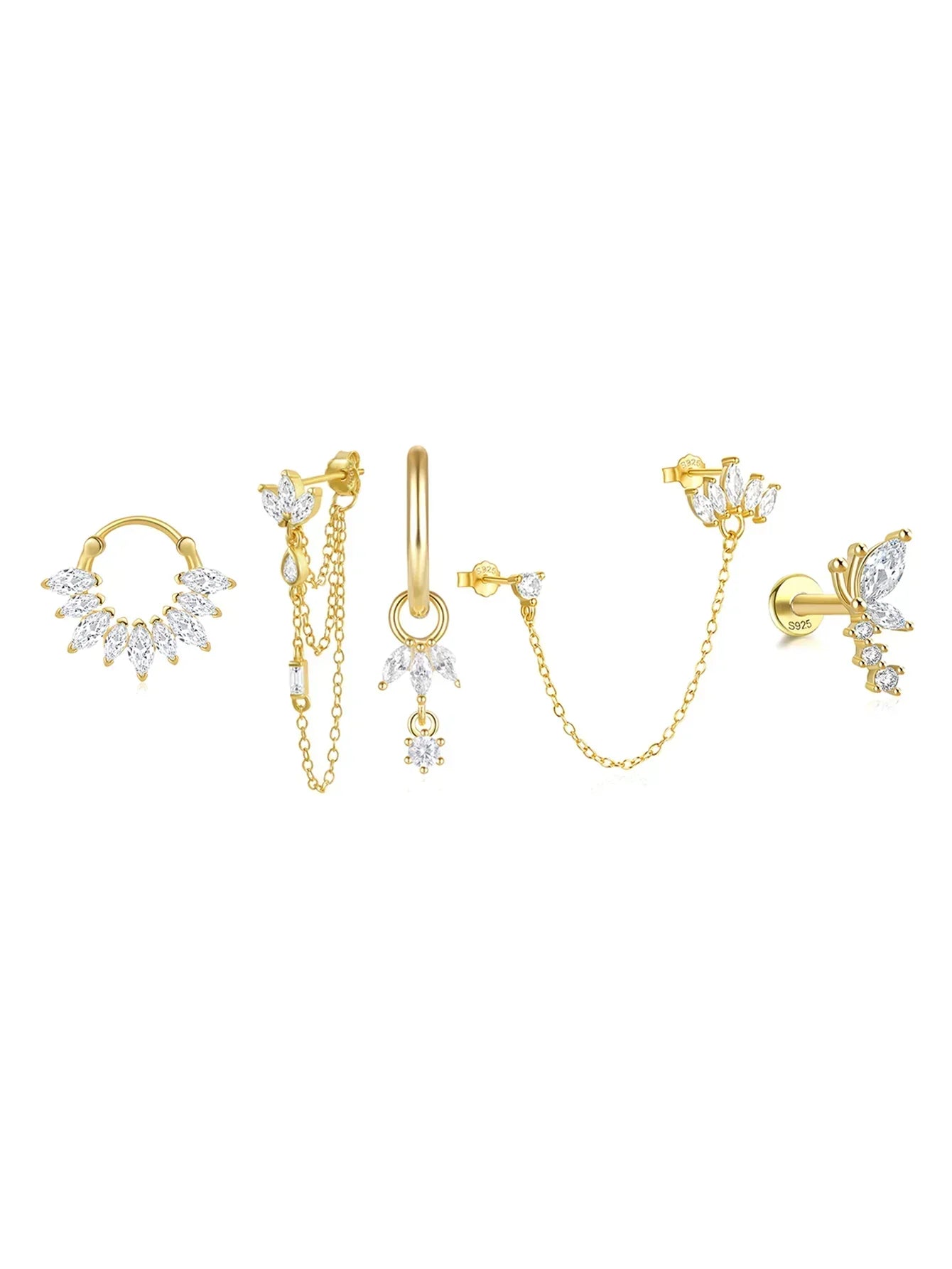 Daniela – Delicati orecchini in oro dalla forma fluida.