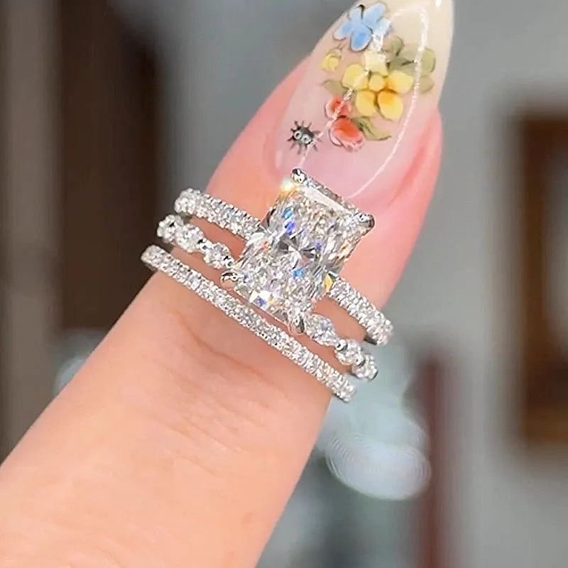 Set di fedi nuziali Jaily da 3 pezzi