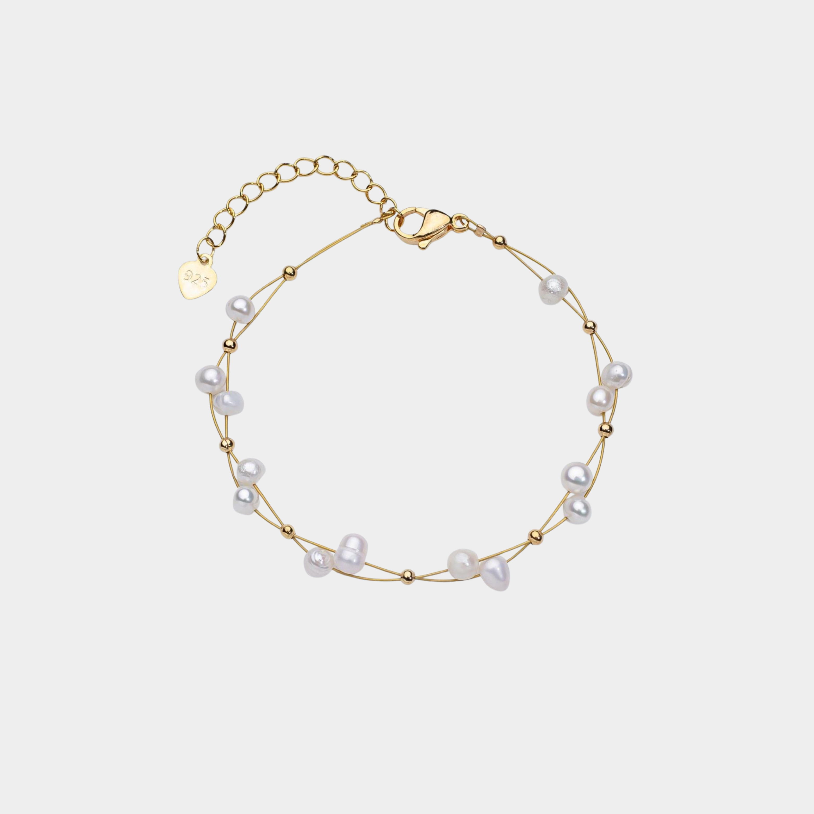Marlene – Bracciale dorato con singoli accenti di perle