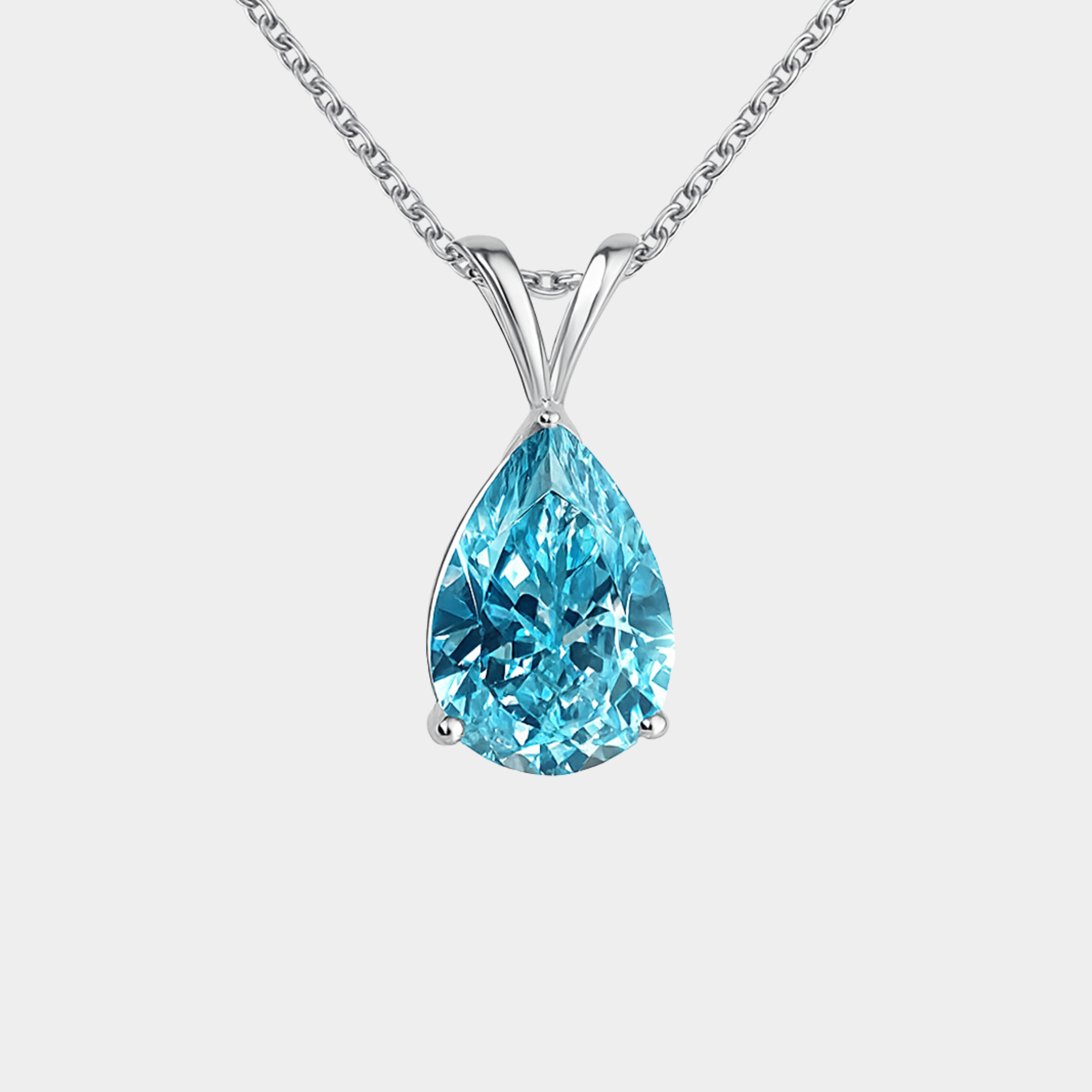Melina – Collana in argento con pendente azzurro.