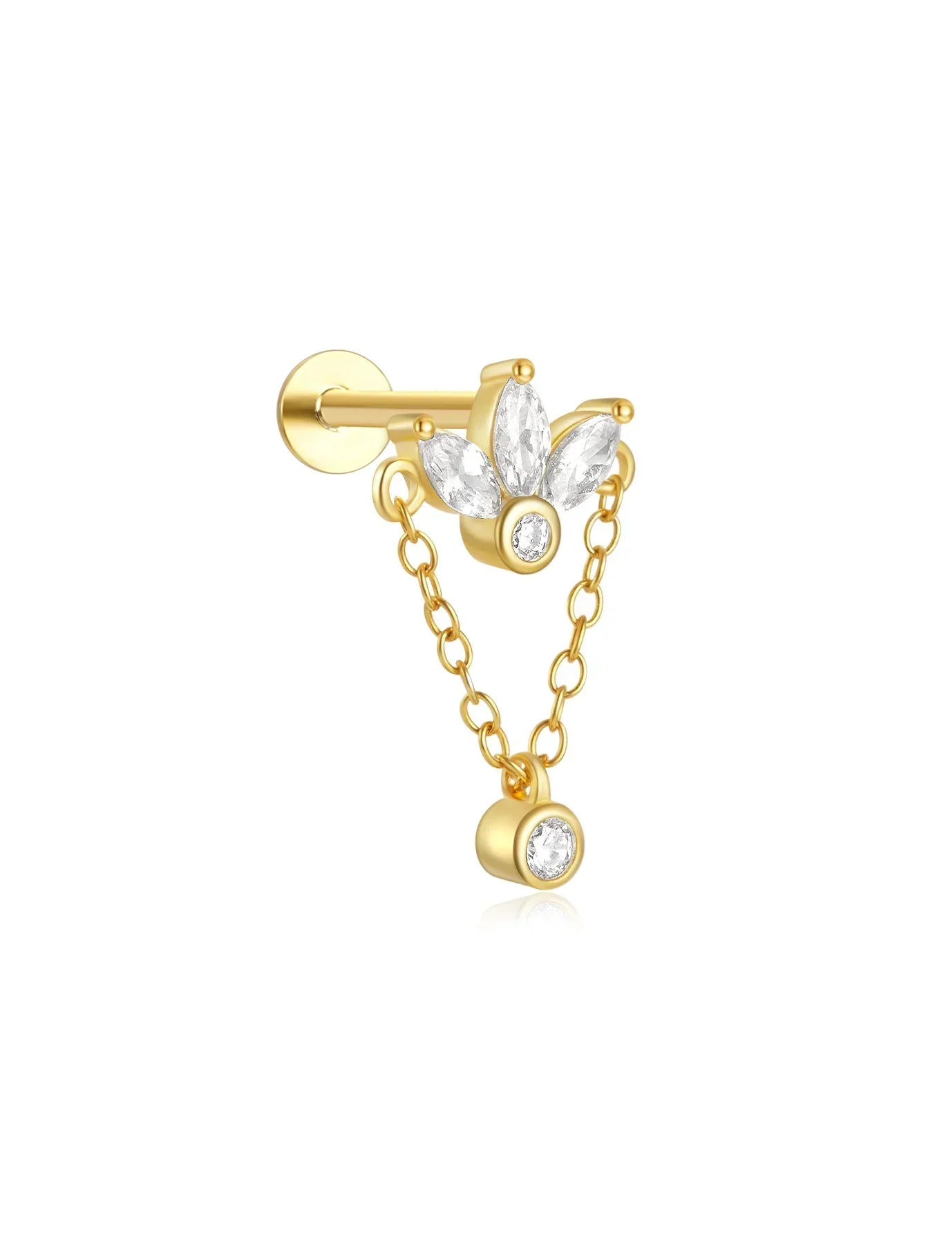 Helena – Orecchini in oro dalla linea organica.