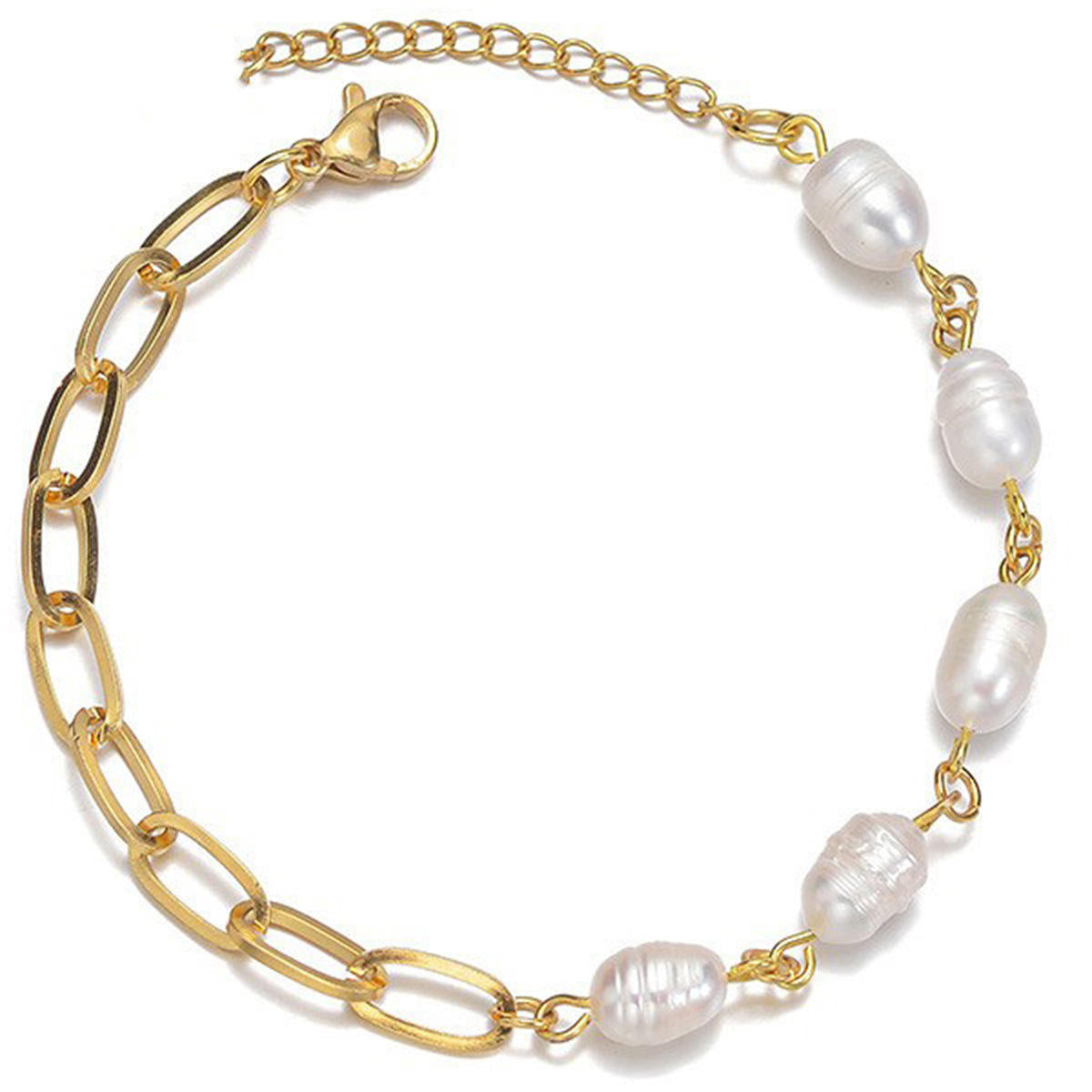 Olivia – Bracciale di perle lucide con cuore.