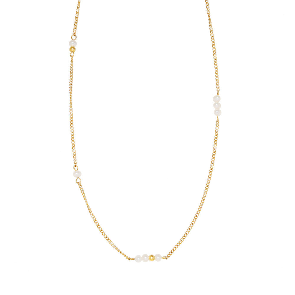 Collana sottile dorata rosa in stile classico