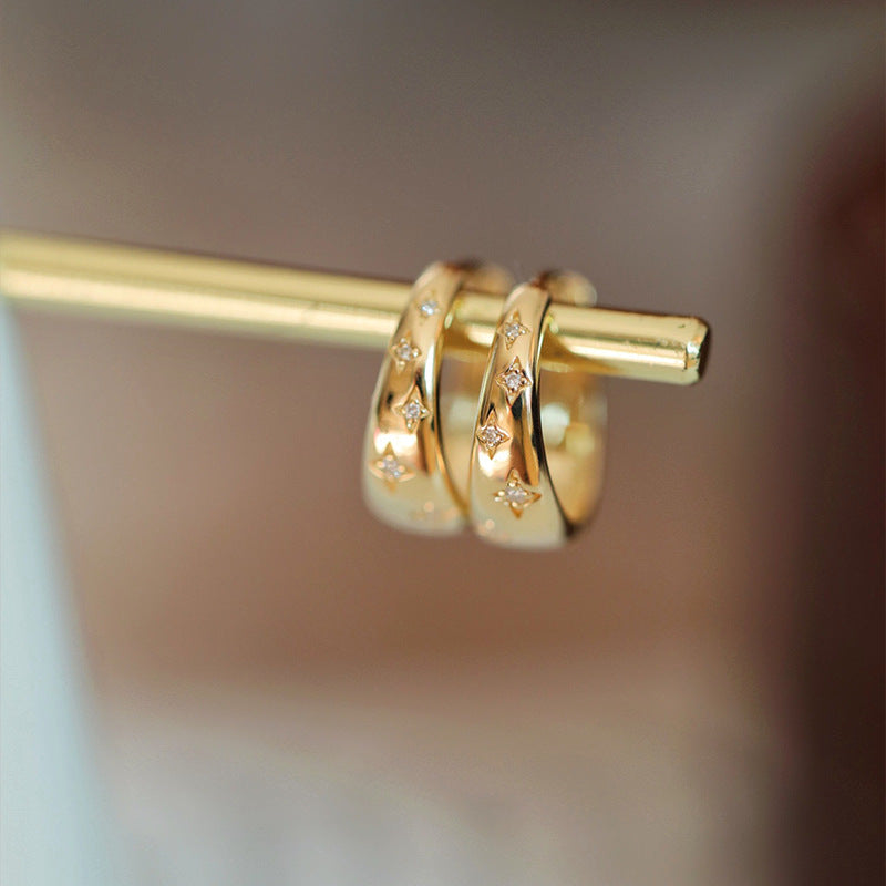 Johanka-Marie – Orecchini in argento con superficie lucente