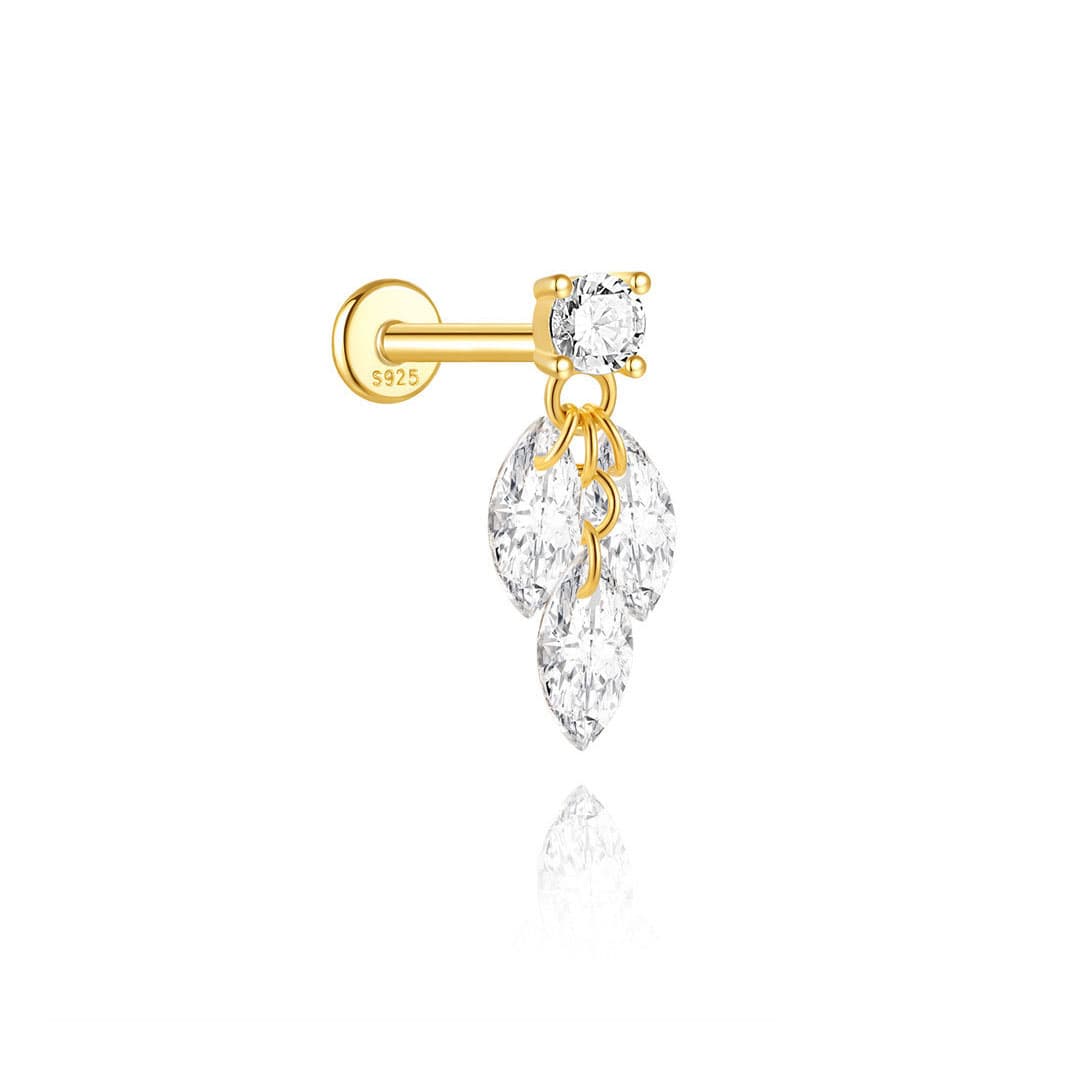 Kateřina – Delicati orecchini in oro con movimento.