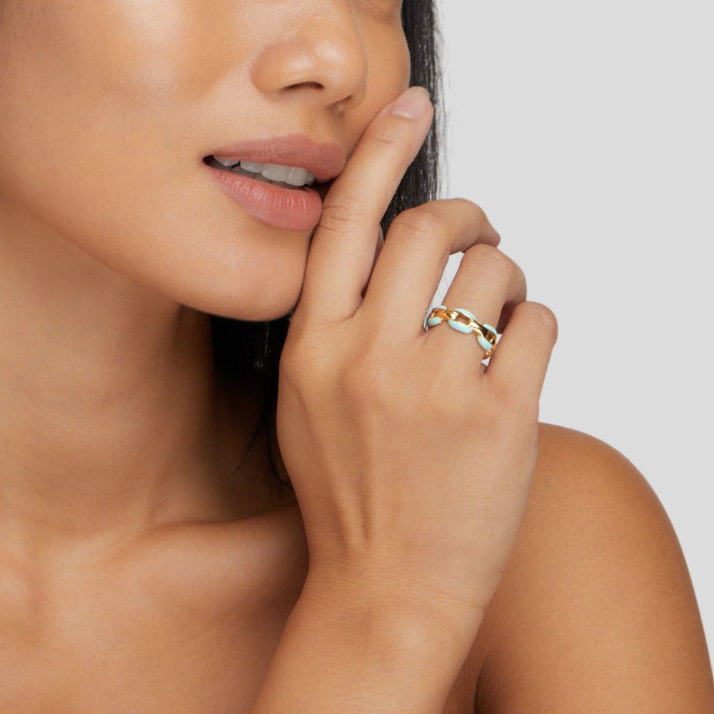 Anneliese – Anello bicolore in oro e argento.