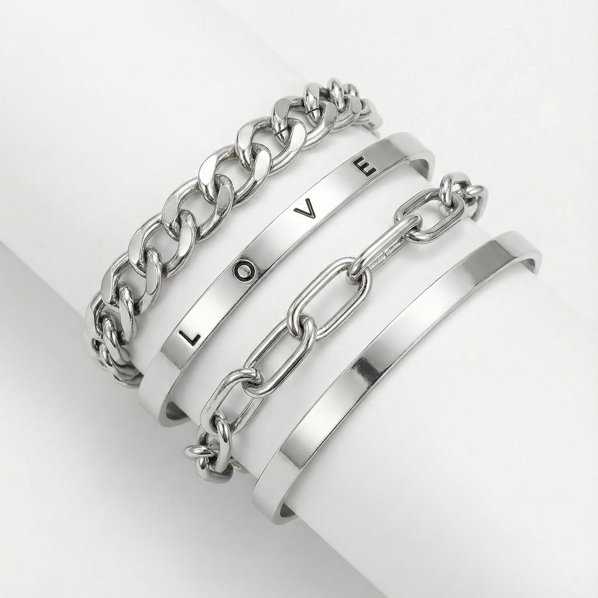 Set di bracciali Elan Mercer | Oro bianco