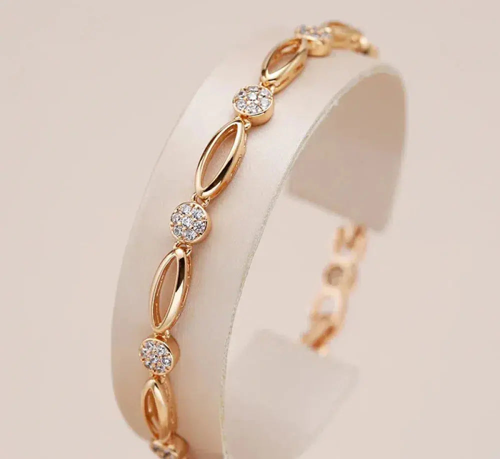 Claudia – Bracciale elegante dorato con zircone