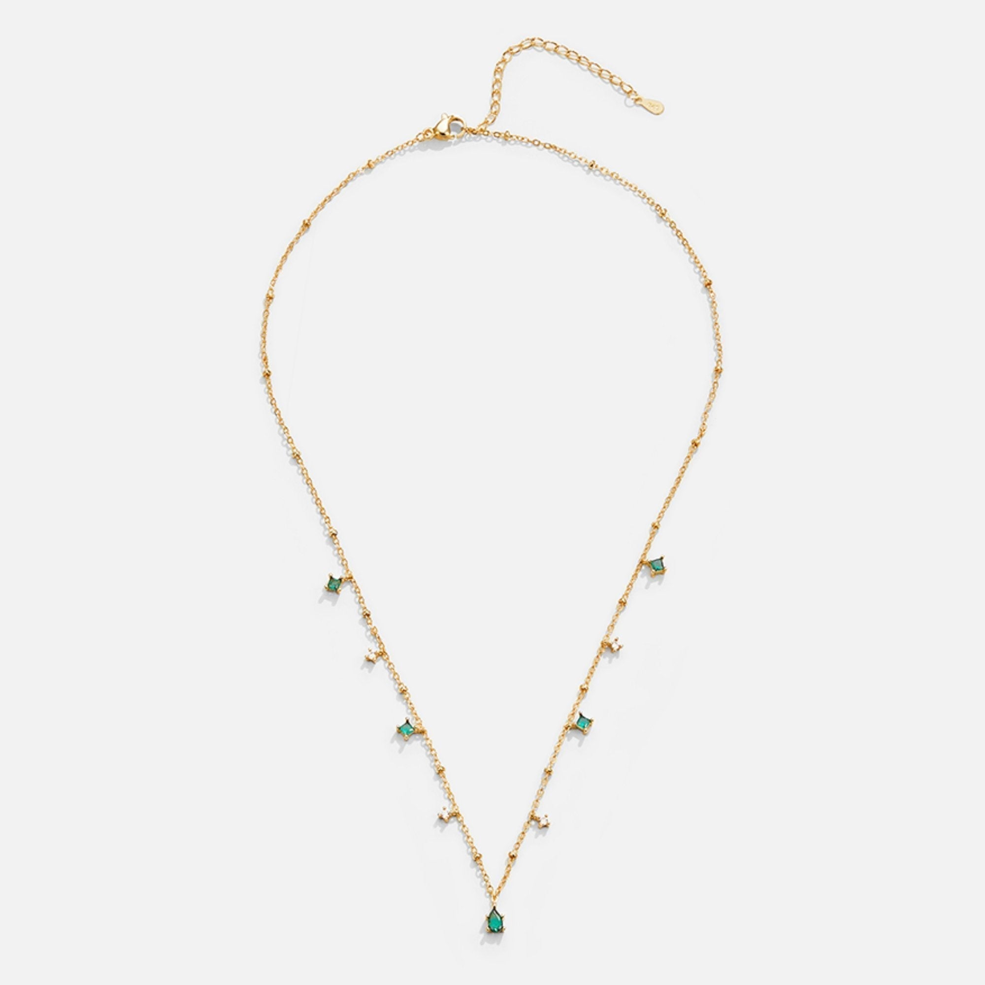 Marta – Collana dorata con pendente verde