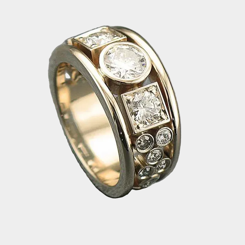 Anello vintage in oro con zircone