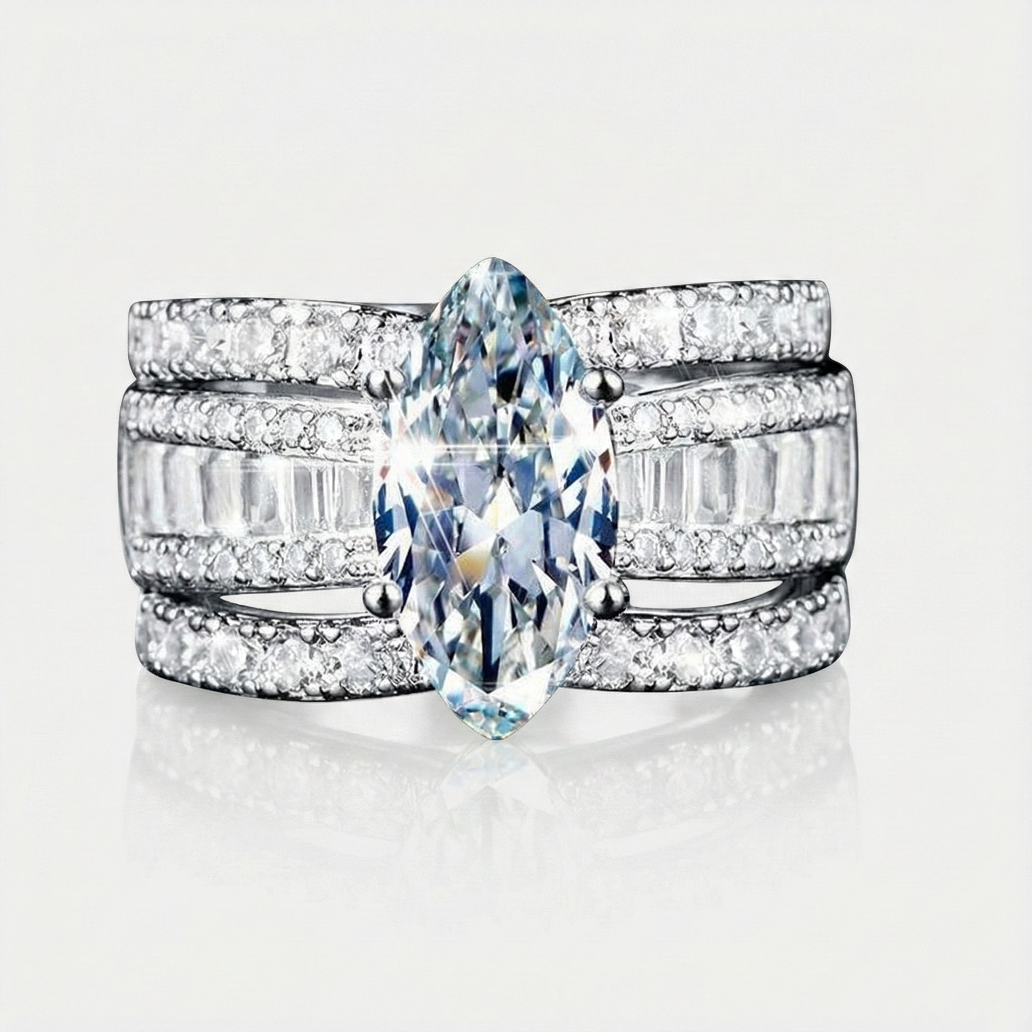 Veronika – Anello con diamanti e dettagli in oro.