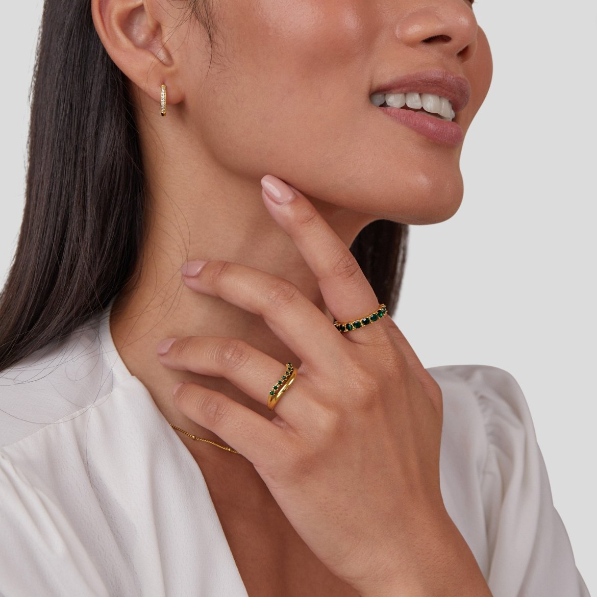 Elisa – Anello placcato oro con una delicata doppia fila.