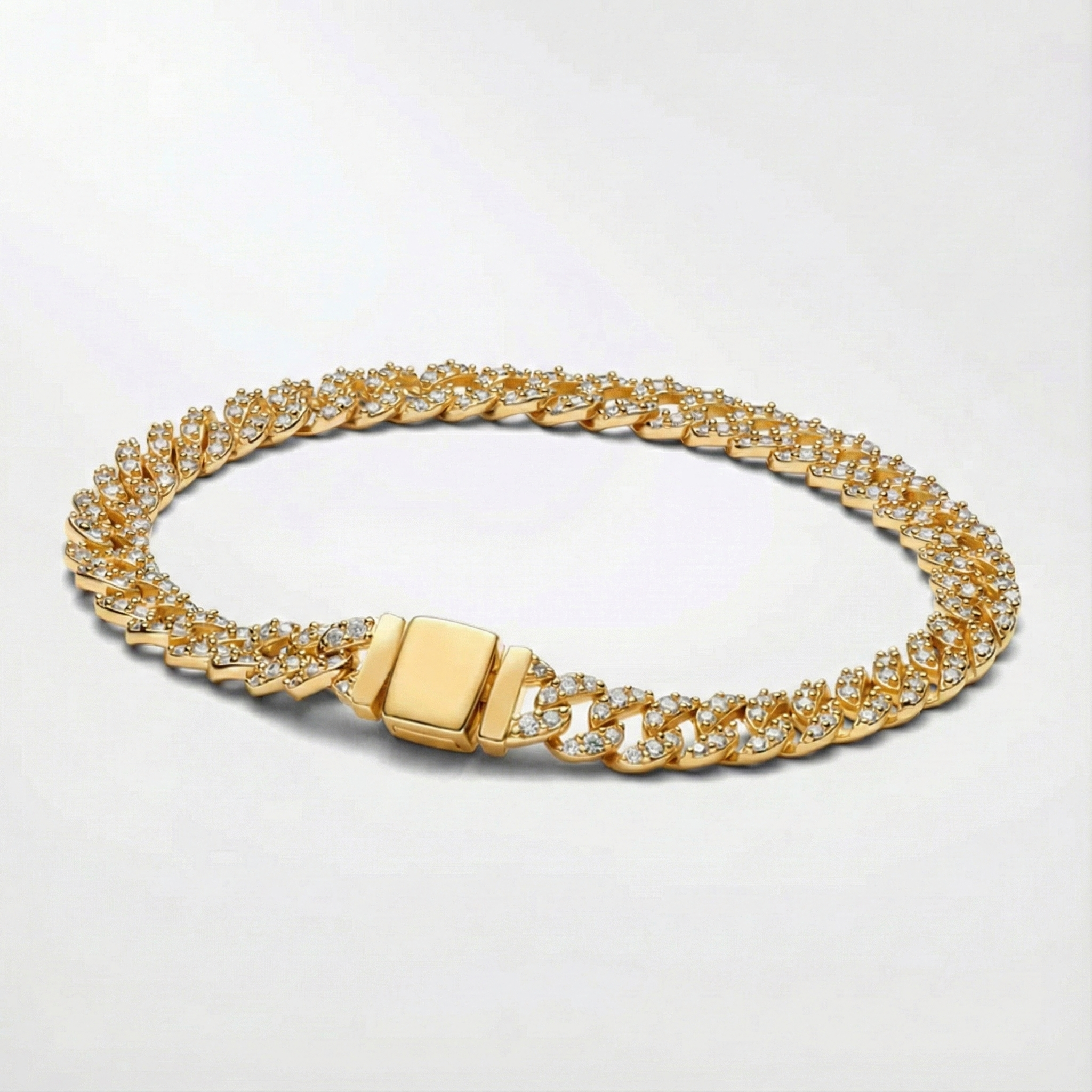 Bracciale cubano con moissanite